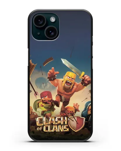 Чехол с логотипом Clash of Clans (Клэш оф Кланс) силиконовый для iPhone 15