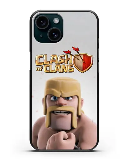 Чехол Clash of Clans (Клэш оф Кланс) - Варвар силиконовый для iPhone 15