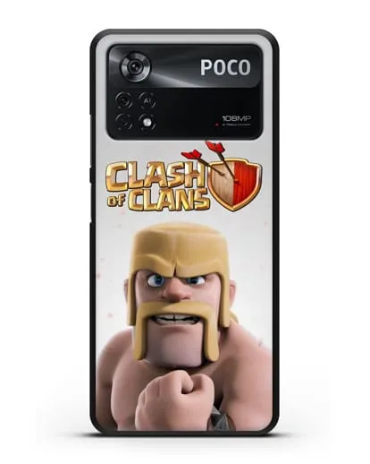 Чехол Clash of Clans (Клэш оф Кланс) - Варвар силиконовый для Xiaomi Poco X4 Pro