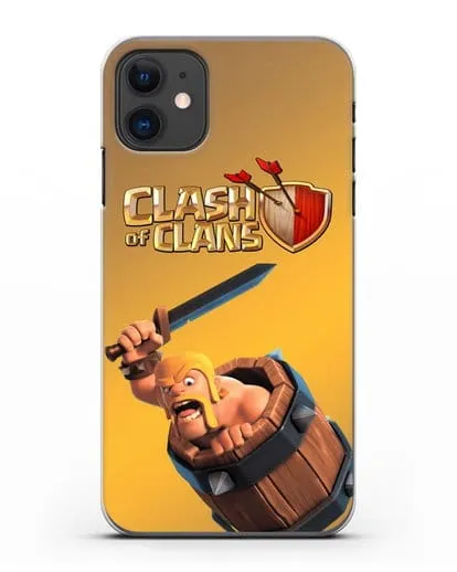 Чехол Clash of Clans (Клэш оф Кланс) - Варвар в бочке силиконовый для iPhone 11