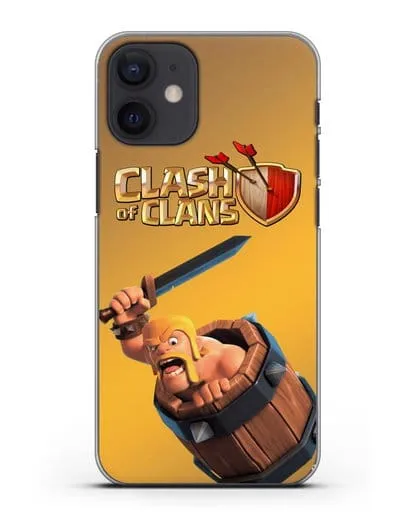 Чехол Clash of Clans (Клэш оф Кланс) - Варвар в бочке силиконовый для iPhone 12 mini