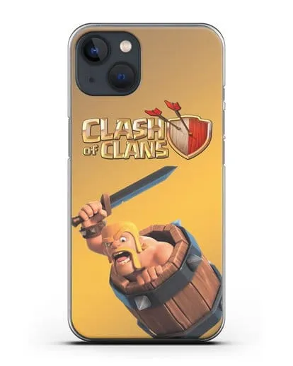 Чехол Clash of Clans (Клэш оф Кланс) - Варвар в бочке силиконовый для iPhone 13