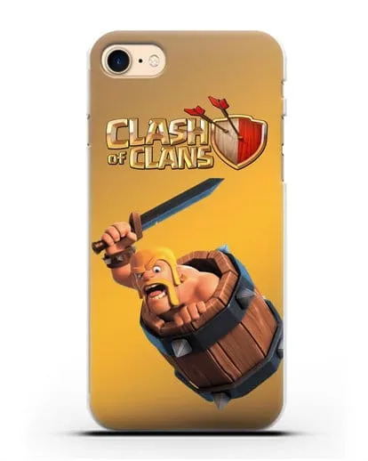 Чехол Clash of Clans (Клэш оф Кланс) - Варвар в бочке силиконовый для iPhone 8