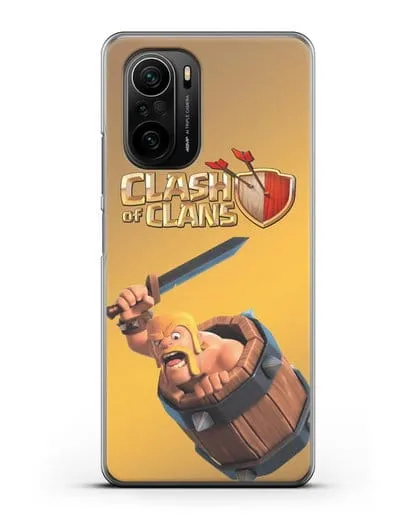 Чехол Clash of Clans (Клэш оф Кланс) - Варвар в бочке силиконовый для Xiaomi Poco F3