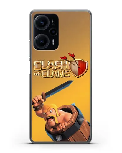 Чехол Clash of Clans (Клэш оф Кланс) - Варвар в бочке силиконовый для Xiaomi Poco F5
