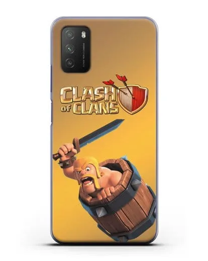 Чехол Clash of Clans (Клэш оф Кланс) - Варвар в бочке силиконовый для Xiaomi Poco M3