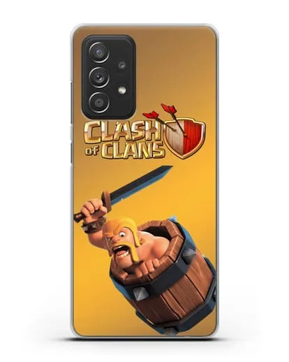 Чехол Clash of Clans (Клэш оф Кланс) - Варвар в бочке силиконовый для Samsung Galaxy A53