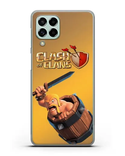 Чехол Clash of Clans (Клэш оф Кланс) - Варвар в бочке силиконовый для Samsung Galaxy M53 [SM-M536]