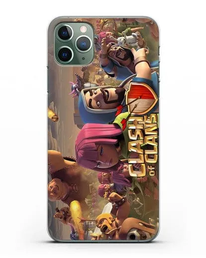 Чехол Clash of Clans (Клэш оф Кланс) - Битва силиконовый для iPhone 11 Pro Max