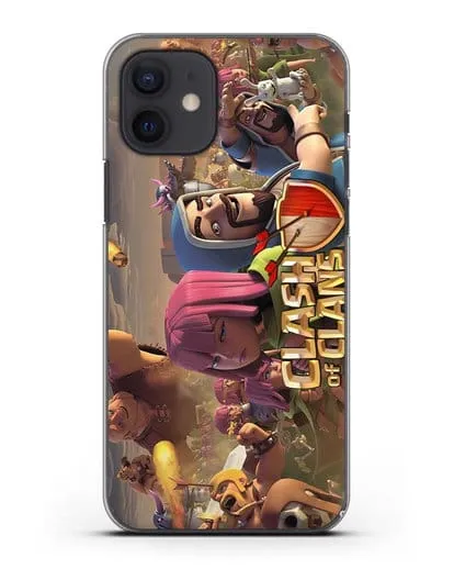Чехол Clash of Clans (Клэш оф Кланс) - Битва силиконовый для iPhone 12