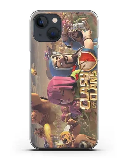 Чехол Clash of Clans (Клэш оф Кланс) - Битва силиконовый для iPhone 13