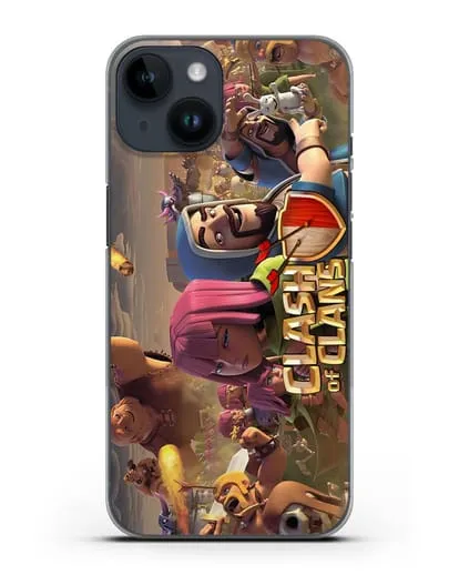 Чехол Clash of Clans (Клэш оф Кланс) - Битва силиконовый для iPhone 14