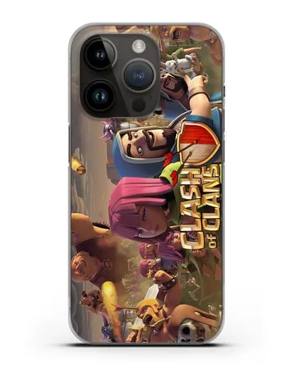 Чехол Clash of Clans (Клэш оф Кланс) - Битва силиконовый для iPhone 14 Pro