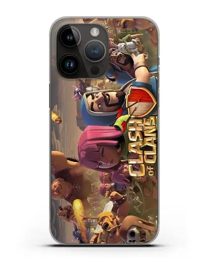 Чехол Clash of Clans (Клэш оф Кланс) - Битва силиконовый для iPhone 14 Pro Max