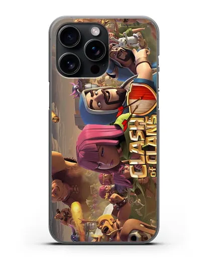 Чехол Clash of Clans (Клэш оф Кланс) - Битва силиконовый для iPhone 15 Pro Max