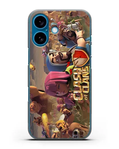 Чехол Clash of Clans (Клэш оф Кланс) - Битва силиконовый для iPhone 16