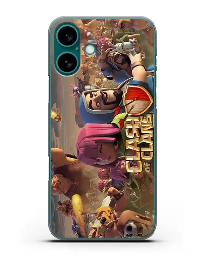 Чехол Clash of Clans (Клэш оф Кланс) - Битва силиконовый для iPhone 16 Plus