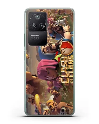 Чехол Clash of Clans (Клэш оф Кланс) - Битва силиконовый для Xiaomi Poco F4