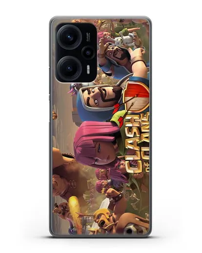 Чехол Clash of Clans (Клэш оф Кланс) - Битва силиконовый для Xiaomi Poco F5