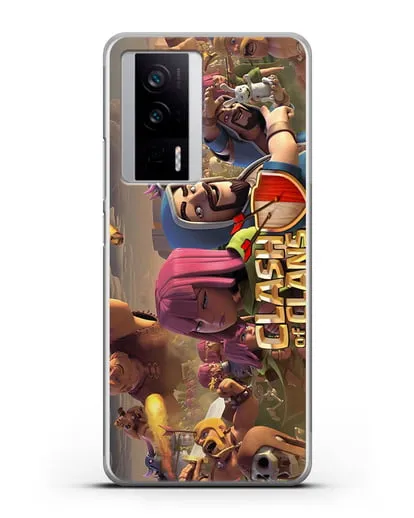 Чехол Clash of Clans (Клэш оф Кланс) - Битва силиконовый для Xiaomi Poco F5 Pro