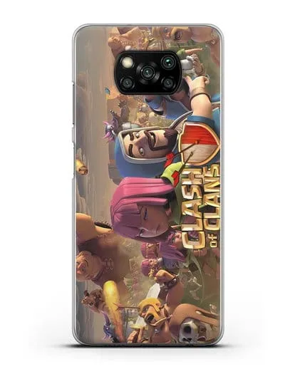 Чехол Clash of Clans (Клэш оф Кланс) - Битва силиконовый для Xiaomi Poco X3