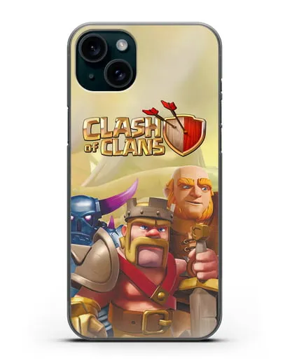 Чехол Clash of Clans (Клэш оф Кланс) - Король Варваров силиконовый для iPhone 15 Plus