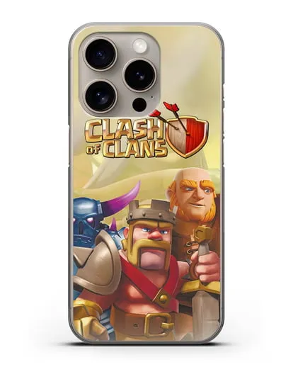 Чехол Clash of Clans (Клэш оф Кланс) - Король Варваров силиконовый для iPhone 15 Pro