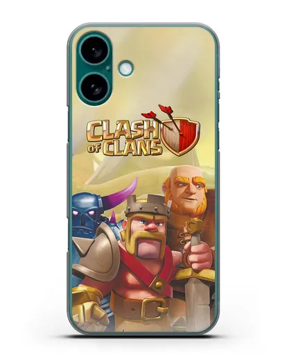Чехол Clash of Clans (Клэш оф Кланс) - Король Варваров силиконовый для iPhone 16 Plus