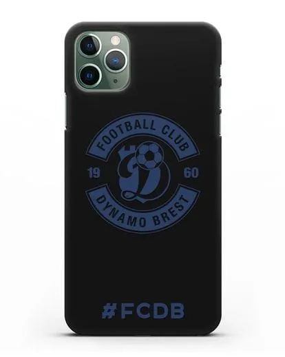 Чехол с логотипом ФК Динамо Брест и надписью #FCDB силиконовый для iPhone 11 Pro