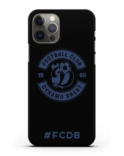 Чехол с логотипом ФК Динамо Брест и надписью #FCDB силиконовый для iPhone 12 Pro