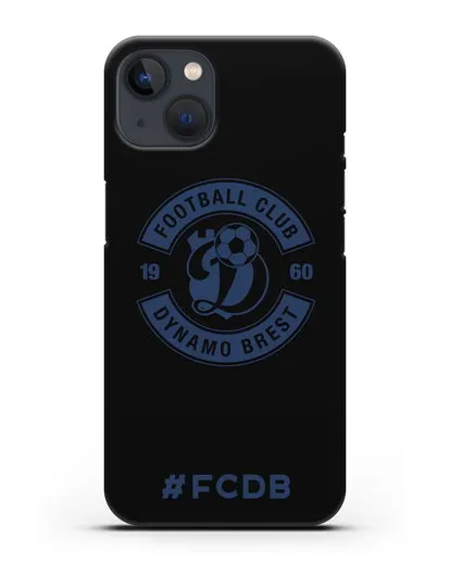 Чехол с логотипом ФК Динамо Брест и надписью #FCDB силиконовый для iPhone 13