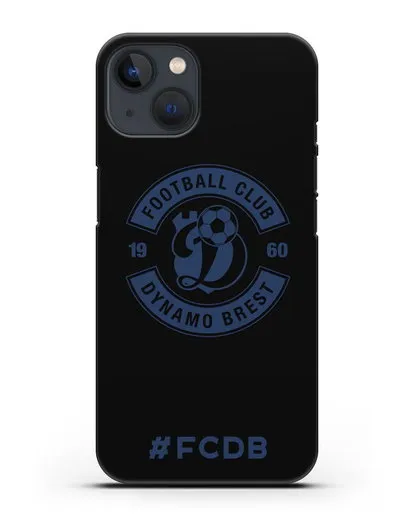Чехол с логотипом ФК Динамо Брест и надписью #FCDB силиконовый для iPhone 13 Mini