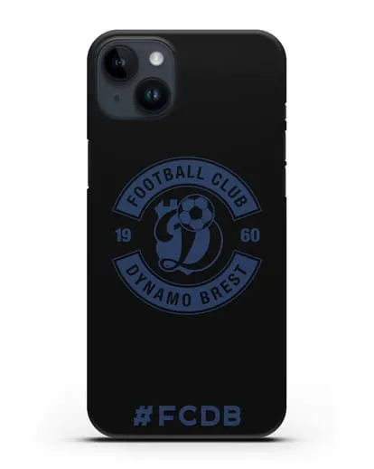 Чехол с логотипом ФК Динамо Брест и надписью #FCDB силиконовый для iPhone 14 Plus