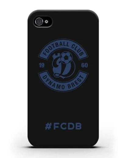 Чехол с логотипом ФК Динамо Брест и надписью #FCDB силиконовый для iPhone 4/4s