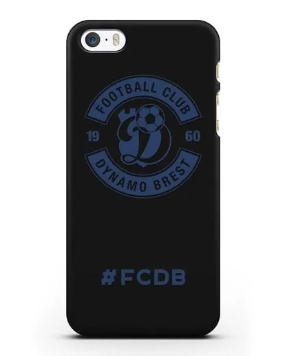 Чехол с логотипом ФК Динамо Брест и надписью #FCDB силиконовый для iPhone 5/5s/SE