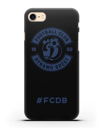 Чехол с логотипом ФК Динамо Брест и надписью #FCDB силиконовый для iPhone 7