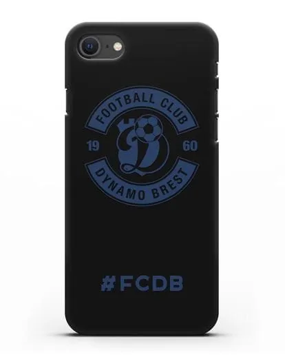 Чехол с логотипом ФК Динамо Брест и надписью #FCDB силиконовый для iPhone SE 2020