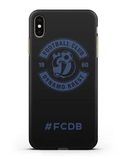 Чехол с логотипом ФК Динамо Брест и надписью #FCDB силиконовый для iPhone XS Max