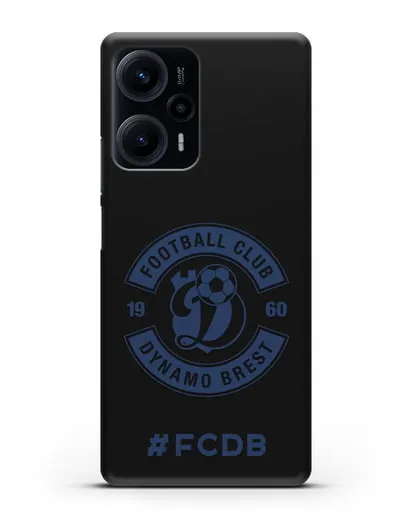 Чехол с логотипом ФК Динамо Брест и надписью #FCDB силиконовый для Xiaomi Poco F5