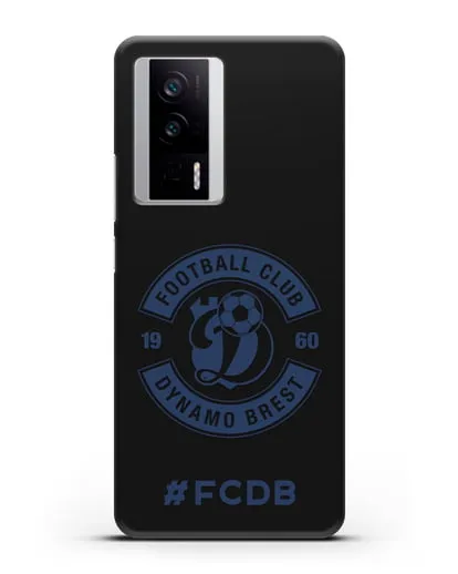Чехол с логотипом ФК Динамо Брест и надписью #FCDB силиконовый для Xiaomi Poco F5 Pro
