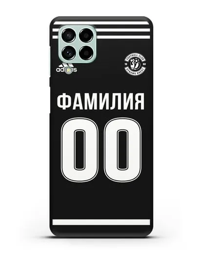 Именной чехол ФК Динамо Брест с фамилией и номером черная форма силиконовый для Samsung Galaxy M53 [SM-M536]