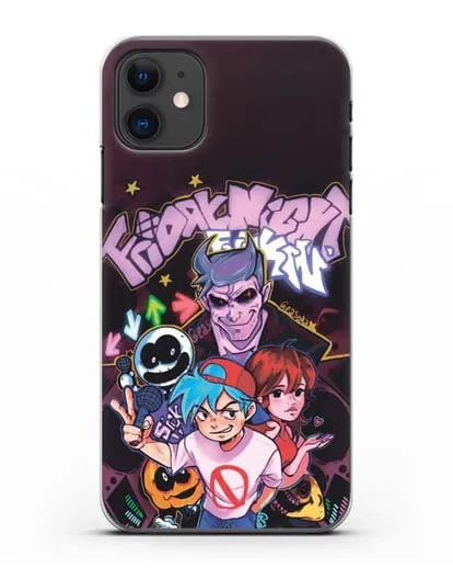 Чехол Friday Night Funkin (Фрайдей Найт Фанкин) - Парень против Папочки силиконовый для iPhone 11