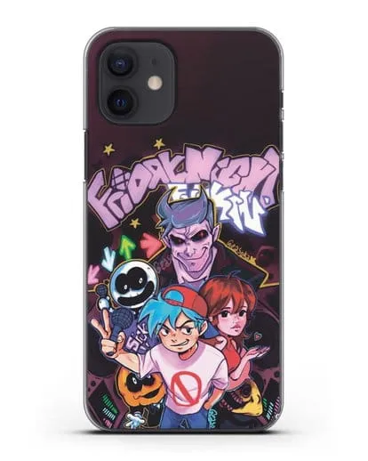 Чехол Friday Night Funkin (Фрайдей Найт Фанкин) - Парень против Папочки силиконовый для iPhone 12