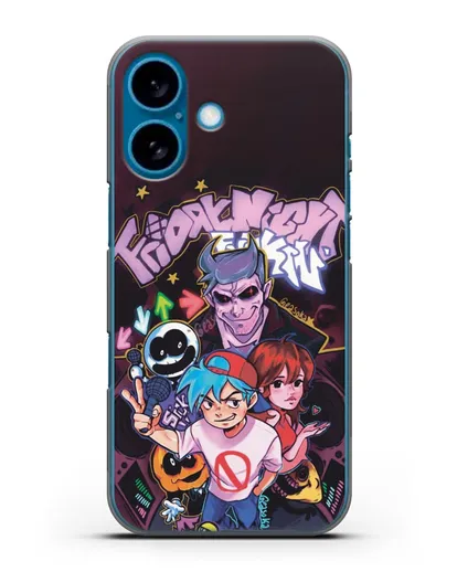 Чехол Friday Night Funkin (Фрайдей Найт Фанкин) - Парень против Папочки силиконовый для iPhone 16