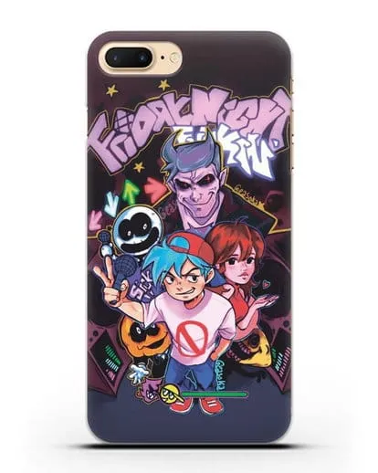 Чехол Friday Night Funkin (Фрайдей Найт Фанкин) - Парень против Папочки силиконовый для iPhone 7 Plus