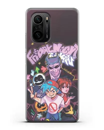 Чехол Friday Night Funkin (Фрайдей Найт Фанкин) - Парень против Папочки силиконовый для Xiaomi Poco F3