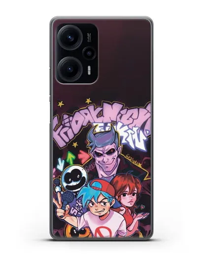 Чехол Friday Night Funkin (Фрайдей Найт Фанкин) - Парень против Папочки силиконовый для Xiaomi Poco F5