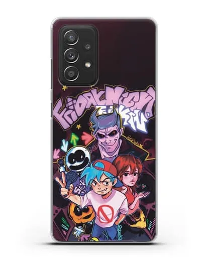 Чехол Friday Night Funkin (Фрайдей Найт Фанкин) - Парень против Папочки силиконовый для Samsung Galaxy A53