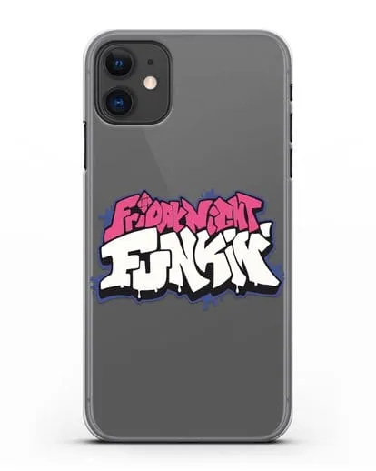 Чехол с логотипом Friday Night Funkin (Фрайдей Найт Фанкин) силиконовый для iPhone 11