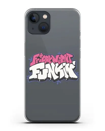 Чехол с логотипом Friday Night Funkin (Фрайдей Найт Фанкин) силиконовый для iPhone 13